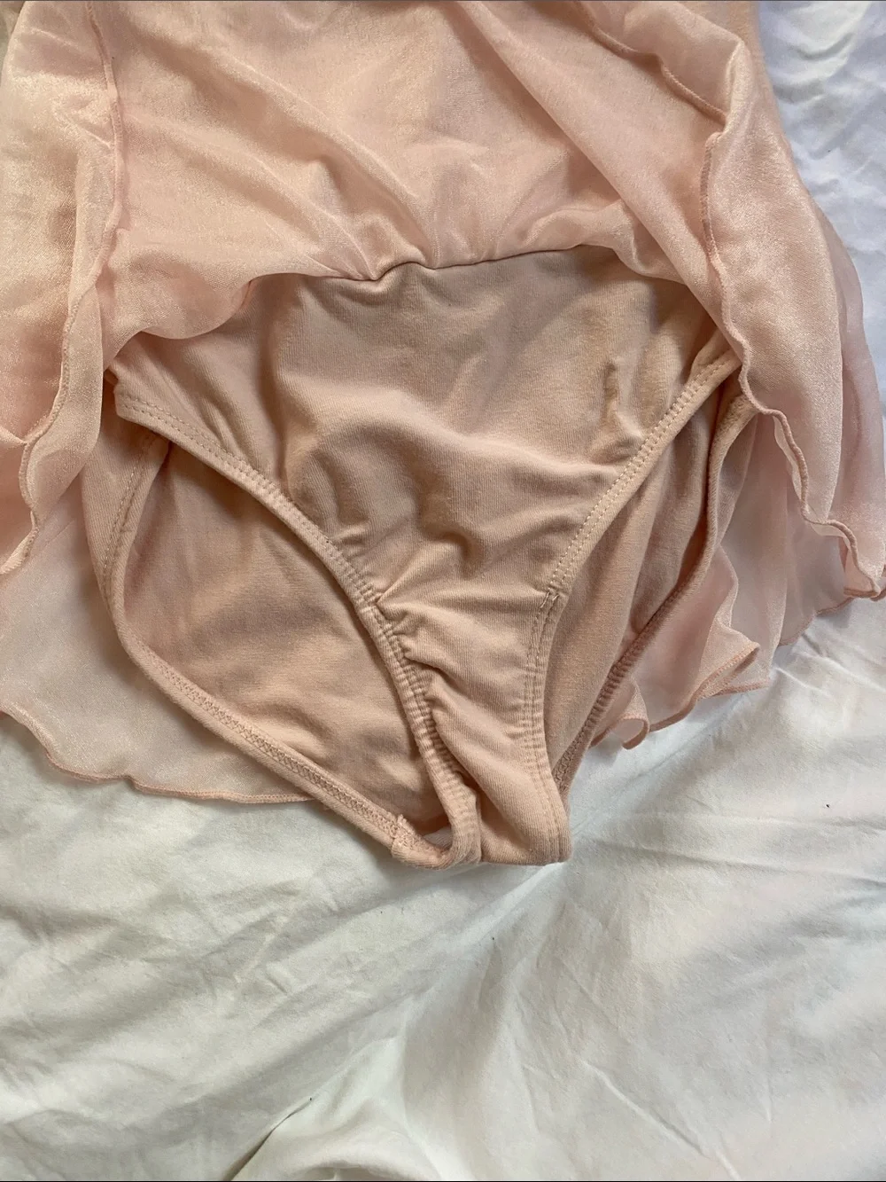 Danskin Light Pink Girls Ballet Leotard with Rhinestone Detail